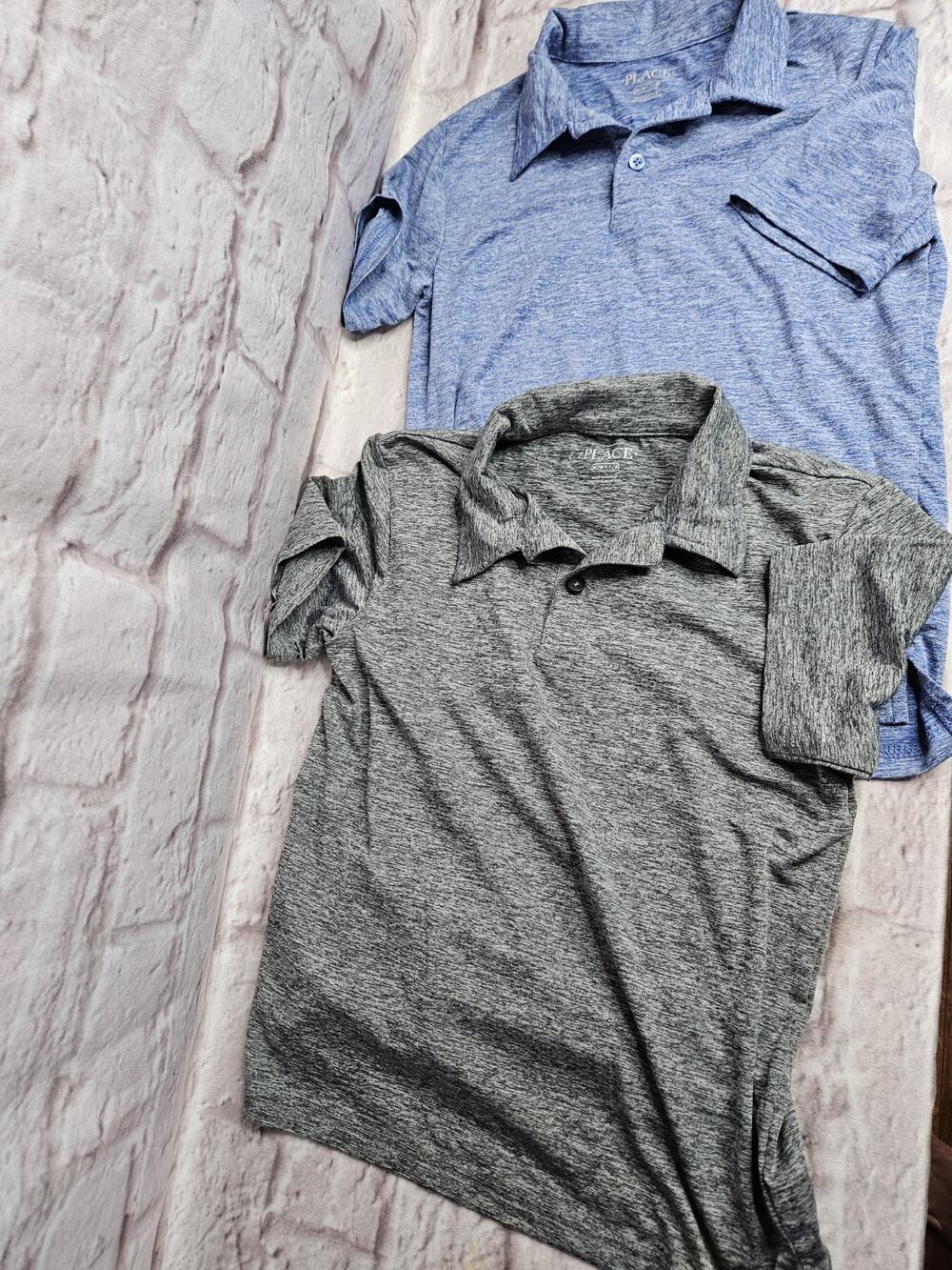 The Children's Place Lot Of Boys Size Medium 8 Polo Shirts Blue Grey